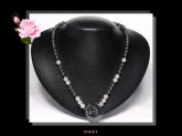 Colar Quartzo Rosa Hematitas Biojóias Bijoux Fina Acessórios Cód.431C
