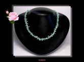 Colar Curto Coral Natural Filipinas Azul Biojóia Bijoux Fina Cód.503C