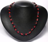 Coral Médio Red Crystal e Ônix Natural Biojóia Cód.137C-II