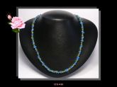 Colar Médio Clássico Pedra Turquesa e Olivina Bijoux Fina Cód.548C