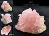 CRISTALIZAÇÃO QUARTZO ROSA NO CRISTAL DE ROCHA QUARTZO Crystallization  ROSE QUARTZ BRAZIL Cód.2076M