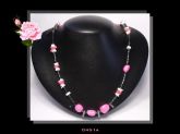Colar Cristal Pink Kraqueado e Hematita Bijoux Fina Biojóia Cód.451C-II