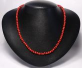Colar Coral Esferas 6mm Vermelho Esferas Médio Biojóia  Cód.559C