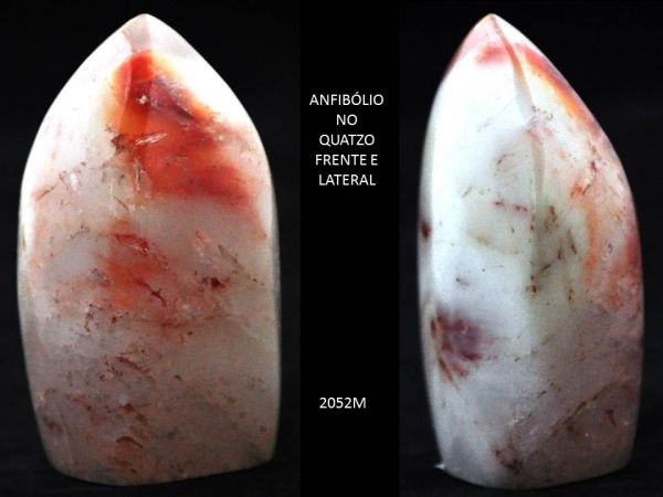 ANFIBÓLIO NO QUARTZO PEDRA MINERAL COLLECTION AMPHIBOLE IN QUARTZ Cód.2052M
