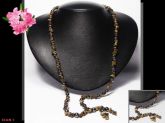 Colar Fashion Delicado Olho de Tigre Bijóias Bijoux Finas Cód.461C