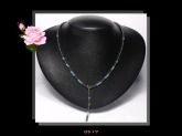 Colar Médio Ágata Azul Hematita Ping. Bijoux Fina Biojóia Cód.517C
