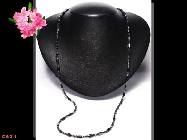 Colar Fashion Delicado Hematita Longo Bijóia Acessório Femin Cód.534C