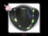 Colar Médio Cristal Kraqueado Verde Hematita Bijoux Fina Biojóia Biju Cód.451C-I