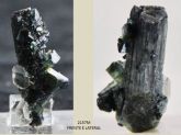 TURMALINA CRISTAIS PRETOS AZUIS COM INCLUSÃO DE QUARTZO BITERMINADO BLUE/BLACK TOURMALINE Cód.2157M