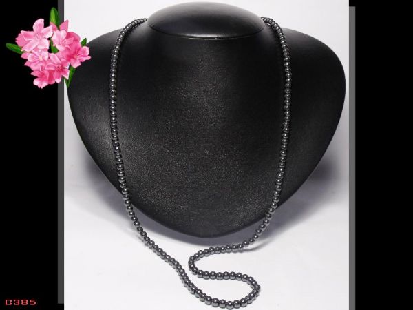 Colar Artesanal Fashion Longo Hematitas Cód.385C