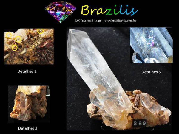 QUARTZO NA SIDERITA GRÂNULOS DE OURO MINERAL COLLETION QUARTZ IN SIDERITE WITH GOLD BEADS Cód.289M