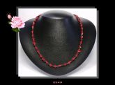 Colar Médio Clássico Pedras Red Stone e Granadas Bijoux Fina Cód.549C