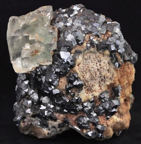 Fluorita na Galena Mineral Pedra Fluorite w/Galena Gemstones Cód.323M