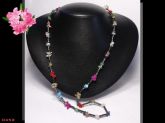 Colar Fashion Longo Delicado Pedras Diversas Bijóias Bijoux Cód.452C