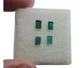 4 Turmalinas Azul Indicolita Carrê 0,5ct Coleção/jóia A10 L