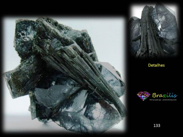 Quartzo com Inclusões de Turmalina Mineral de Coleção Pedra Cód.133M