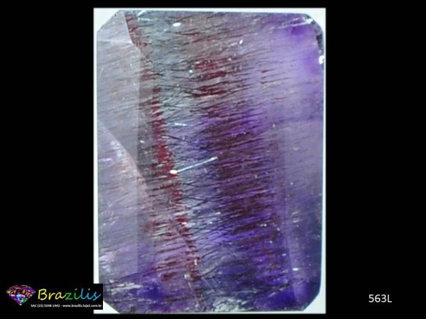 AMETISTA COM GOETHITA 10ct PEDRA PRECIOSA LAPIDADA Cód. 563L