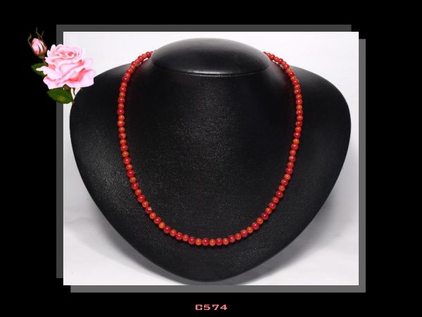 Colar Coral Vermelho Biojóia Bijoux Fina Acessório Feminino Cód.574C