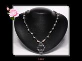 Colar Quartzo Rosa e Hematita Médio Biojóia Bijoux Fina Cód.407C