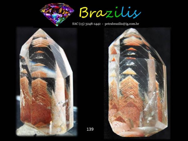 QUARTZO PHANTON C/ INCLUSÕES MINERAL COLEÇÃO PEDRA PHANTON  QUARTZ BRAZIL. Cód.139M
