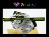 Turmalina Verde Transpassa Quartzo Mineral Pedra Cód. 088M