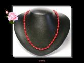 Colar Clássico Médio Coral Vermelho Bijoux Finas Biojóia Cód.570C
