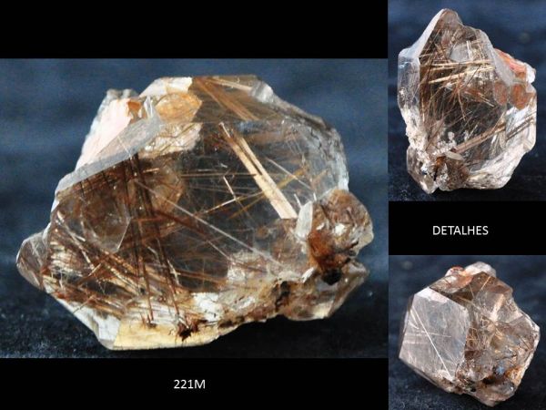QUARTZO FUMÊ RUTILADO BI-TERMINADO PEDRA MINERAL COLLECTION RUTILATED QUARTZ BI-FINISHED Cód.221M