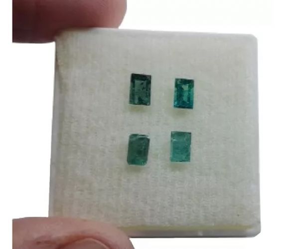 4 Turmalinas Azul Indicolita Carrê 0,5ct Coleção/jóia A10 L